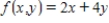 Find the average value of the given function ​ f(x, y) ​ over the plane region R. Enter your answer as a fraction. ​   ; R is the triangle with vertices (0, 0), (5, 0) and (5, 5).