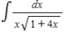 Use the table of integrals to find the integral. ​   ​ Use C as the constant of integration.
