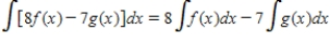 Determine whether the statement is true or false. If it is true, explain why it is true. If it is false, give an example to show why it is false. ​ If f and g are integrable, then   . ​ A)  False. The indefinite integral of a difference of two integrable functions is not equal to the difference of their indefinite integrals. The indefinite integral of a constant multiple of a function is equal to the constant multiple of the indefinite integral of the function. B)  True. The indefinite integral of a difference of two integrable functions is equal to the difference of their indefinite integrals. The indefinite integral of a constant multiple of a function is equal to the constant multiple of the indefinite integral of the function.