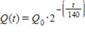The radioactive element polonium decays according to the law   where Q​<sub>0</sub> is the initial amount and the time t is measured in days. If the amount of polonium left after 560 days is 40 mg, what was the initial amount present? ​ A)  The initial amount was 645 mg B)  The initial amount was 642 mg C)  The initial amount was 651 mg D)  The initial amount was 640 mg