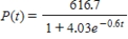 The U.S. population is approximated by the function   , where P(t) is measured in millions of people and t is measured in 30-year intervals, with t = 0 corresponding to 1930. What is the expected population of the United States in 2020 (t = 3)? Round your answer to one decimal place. ​ __________ million