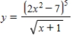 Use logarithmic differentiation to find the derivative of the function. ​   ​ A)    B)    C)    D)    E)   