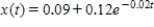The concentration of a drug in an organ at any time t (in seconds)  is given by   where   is measured in grams/cubic centimeter   . How long would it take for the concentration of the drug in the organ to reach 0.19   ? ​ Please round the answer to two decimal places. ​ A)    sec B)    sec C)    sec D)    sec E)    sec