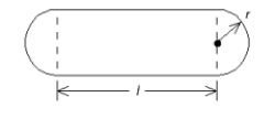 The figure depicts a racetrack with ends that are semicircular in shape. The length of the track is   . ​   ​ Find r and lso that the area enclosed by the rectangular region of the racetrack is as large as possible. ​ A)    B)    C)  ​   D)  ​  