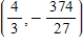 Find the point(s) on the graph of the function   where the slope of the tangent line is equal to - 6. ​  a.    b.    c. ​    d.    e.  