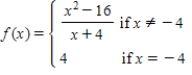 A function f is continuous at the point   if the following conditions are satisfied. ​ 1)    is defined. 2)    exists. 3)    . ​ Determine the values of x, if any, at which the function is discontinuous. At each point of discontinuity, state the condition(s)  for continuity that are violated. ​   ​   ​ ​ A)    ; conditions 1, 2 B)    ; conditions 1, 2 C)    ; condition 3 D)    ; condition 2 E)  Continuous everywhere