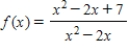 Determine all values of x at which the function is discontinuous. ​   ​ x = __________