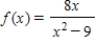 Determine all values of x at which the function is discontinuous. ​   ​ x = __________