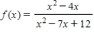 Determine all values of x at which the function is discontinuous. ​   ​ x = __________