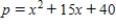 For the supply equations, where x is the quantity supplied in units of a thousand and p is the unit price in dollars, sketch the supply curve. ​   ​ A)  ​   B)  ​   C)  ​   D)  ​   E)  ​  