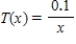 In a certain state, the sales tax T on the amount of taxable goods is 10% of the value of the goods purchased (x) , where both T and x are measured in dollars. Express T as a function of x. ​ A)    B)    C)    D)    E)   