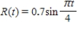 Suppose that the rate of air flow in and out of a person's lungs during respiration is ​   ​ liters per second, where   is the time in seconds. Find an expression for the volume of air in the person's lungs at any time   . Suppose that at the initial moment   the volume of air in the person's lungs is 0.