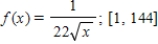 The function f is a probability density function defined on the given interval. Find   . ​   ​ A)  ​   B)  ​   C)  ​   D)  ​   E)  ​  