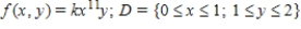 Find the value of the constant k so that the function is a joint probability density function on D. ​  