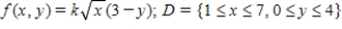 Find the value of the constant k so that the function is a joint probability density function on D. ​  