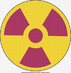 Which type of hazard is indicated by the following label?   A)  Flammable B)  Biological C)  Reactivity D)  Radioactive