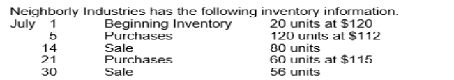   Assuming that a periodic inventory system is used, what is the amount allocated to ending inventory on a FIFO basis? A) $7,328 B) $7,348 C) $15,392 D) $15,412 