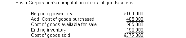 Use the following information to answer of questions .   -The average days to sell inventory for Bosio is A) 104 days. B) 114 days. C) 173 days. D) 192 days. 