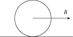 Rotational dynamics about a moving axis: A lawn roller in the form of a uniform solid cylinder is being pulled horizontally by a horizontal force B applied to an axle through the center of the roller, as shown in the figure. The roller has radius 0.65 meters and mass 51 kg and rolls without slipping. What magnitude of the force B is required to give the center of mass of the roller an acceleration of   ?  