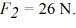 Equilibrium: The figure shows two forces acting on an object, with magnitudes   and   What third force will cause the object to be in equilibrium (acceleration equals zero) ?   A)  52 N pointing down B)  52 N pointing up C)  82 N pointing down D)  82 N pointing up