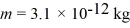Circular motion of charges: As shown in the figure, a small particle of charge q = - 7.0 ×   C and mass   has velocity   as it enters a region of uniform magnetic field. The particle is observed to travel in the semicircular path shown, with radius R = 5.0 cm. Calculate the magnitude and direction of the magnetic field in the region.  