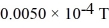 Field of a long wire: A very long thin wire produces a magnetic field of   at a distance of   from the central axis of the wire. What is the magnitude of the current in the wire? (μ<sub>0</sub> = 4π × 10<sup>-7</sup> T ∙ m/A)  A)  7.5 mA B)  1.7 mA C)  3300 mA D)  24,000 mA