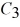 Capacitors in combination: Three capacitors, with capacitances   = 4.0 μF,   = 3.0 μF, and   = 2.0 μF, are connected to a 12 -V voltage source, as shown in the figure. What is the charge on capacitor   ?   A)  16 μC B)  32 μC C)  2.0 μC D)  8.0 μC E)  4.0 μC