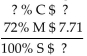 Solve for the missing numbers. Markup is based on selling price. Round dollar amounts to the nearest cent. -  A)    B)    C)    D)   