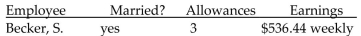 Find the federal withholding tax for the employee. Use the wage bracket method.   -  A) $18 B) $17 C) $15 D) $16