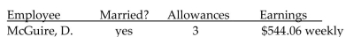 Find the federal withholding tax for the employee. Use the wage bracket method.   -  A) $16 B) $17 C) $18 D) $15
