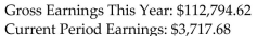 Find the Social Security tax for the current pay period. Assume a 6.2% FICA rate up to a maximum of $115,000. -  A) $136.73 B) $230.50 C) $130.53 D) $93.76