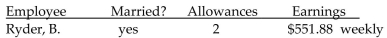 Find the federal withholding tax for the employee. Use the wage bracket method.   -  A) $36 B) $26 C) $25 D) $38