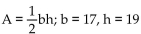 A formula is given, along with values for all but one of the variables in the formula. Find the value of the variable that is not given. Round to the nearest hundredth when necessary. -  A) A = 36.5 B) A = 323 C) A = 36 D) A = 161.5