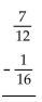 Subtract. Write the answer in lowest terms. -  A)    B)    C)    D)   