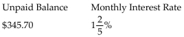 Find the finance charge on the revolving charge account. Assume interest is calculated on the unpaid balance of the account. Round to the nearest cent. -  A) $4.98 B) $4.84 C) $4.15 D) $5.81