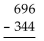 Perform the subtraction. -  A) 1,040 B) 252 C) 344 D) 352