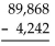 Perform the subtraction. -  A) 89,626 B) 85,622 C) 85,542 D) 85,626