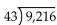 Divide. -  A) 217 R5 B) 214 R14 C) 217 R35 D) 214