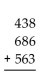 Perform the addition. -  A) 1,677 B) 1,674 C) 1,667 D) 1,687