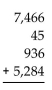Estimate by using front-end rounding. -  A) 12,950 B) 13,731 C) 13,740 D) 13,730