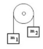 Two masses are suspended by a cord that passes over a pulley with negligible mass. The cord also has negligible mass. One of the masses, m<sub>1</sub>, has a mass of 5.0 kg and the other mass, m<sub>2</sub>, has a mass of 3.0 kg. The acceleration of m<sub>1</sub> is   A)  3.3 m/s<sup>2</sup> upward. B)  3.3 m/s<sup>2</sup> downward. C)  2.5 m/s<sup>2</sup> upward. D)  2.5 m/s<sup>2</sup> downward. E)  1.1 m/s<sup>2</sup> upward.