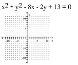 Graph the circle. -  A)    B)    C)    D)   