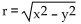 Solve the formula for the indicated letter. Assume that all variables represent nonnegative numbers. -  A)    B)    C)    D) r = x + y