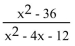 Find all numbers for which the rational expression is not defined. -  A) x = 2 and x = -6 B) x = 6 and x = -6 C) x = 0 D) x = -2 and x = 6