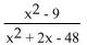Find all numbers for which the rational expression is not defined. -  A) x = 3 and x = -3 B) x = 0 C) x = -6 and x = 8 D) x = 6 and x = -8