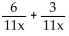 Add or subtract. Then simplify. If a denominator has two or more factors (other than monomials) , leave it in factored form. Express the answer using the denominator of the first fraction when applicable. -  A) 1 B)    C)    D)   