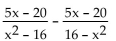 Add or subtract. Then simplify. If a denominator has two or more factors (other than monomials) , leave it in factored form. Express the answer using the denominator of the first fraction when applicable. -  A)    B) 10 C) 0 D)   