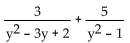 Add or subtract. Then simplify. If a denominator has two or more factors (other than monomials) , leave it in factored form. Express the answer using the denominator of the first fraction when applicable. -  A)    B)    C)    D)   
