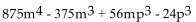 Determine the degree of each term of the polynomial. -  A)    degree   degree   degree   : degree 3 B)    degree   degree 3;   degree   degree 0 C)    degree   degree   degree   : degree 3 D)    degree   degree   degree   degree -24