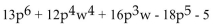 Find the leading term and the leading coefficient. -  A) Leading term:   Leading coefficient: 13 B) Leading term:   Leading coefficient: 16 C) Leading term:   Leading coefficient: -18 D) Leading term:   Leading coefficient: 12